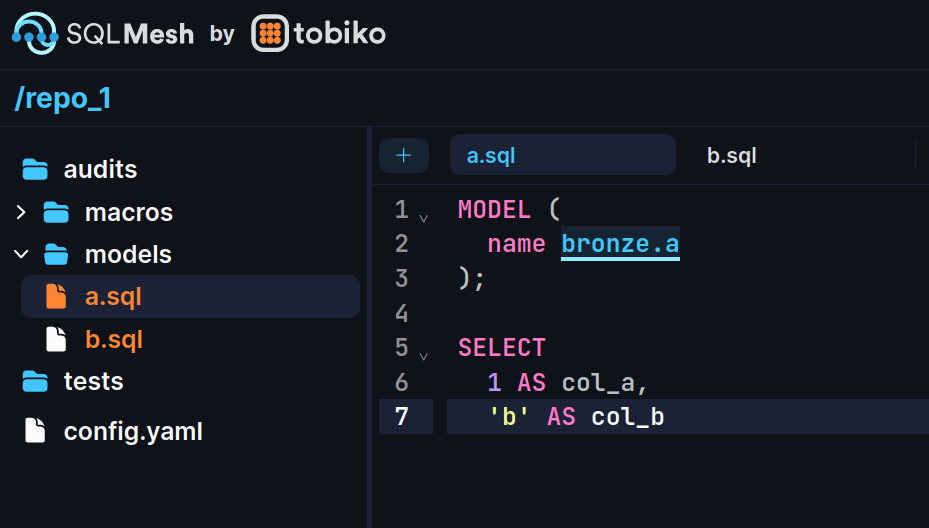 Simply write sql