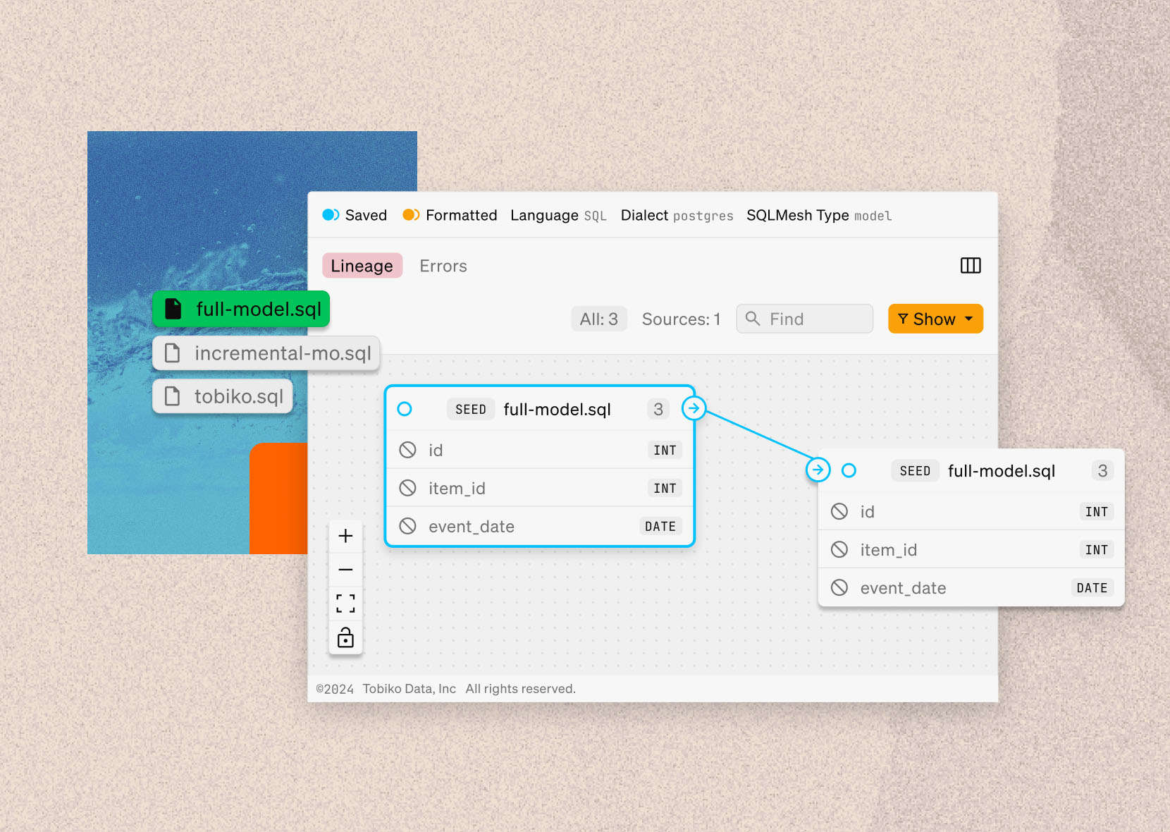 Abstract representation of the SQLMesh UI
